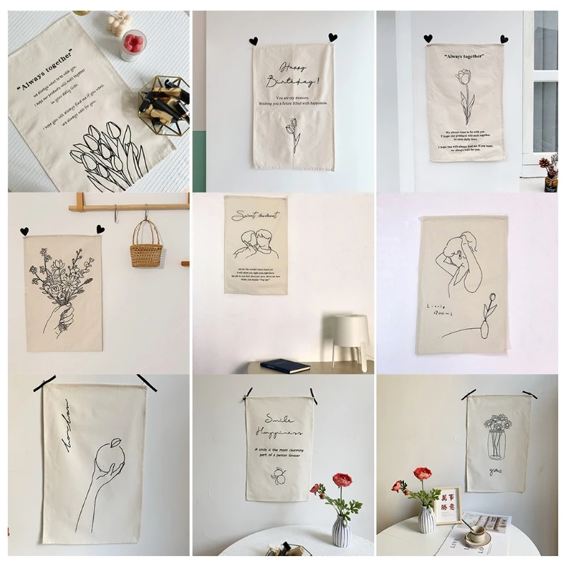 Retro Minimalist Illustration Wall Hanging Tapestry Bedroom Background Decorative Hanging Cloth Nordic Hand-drawn wholesales
Retro Minimalist Illustration Wall Hanging Tapestry Bedroom Background Decorative Hanging Cloth Nordic Hand-drawn wholesales