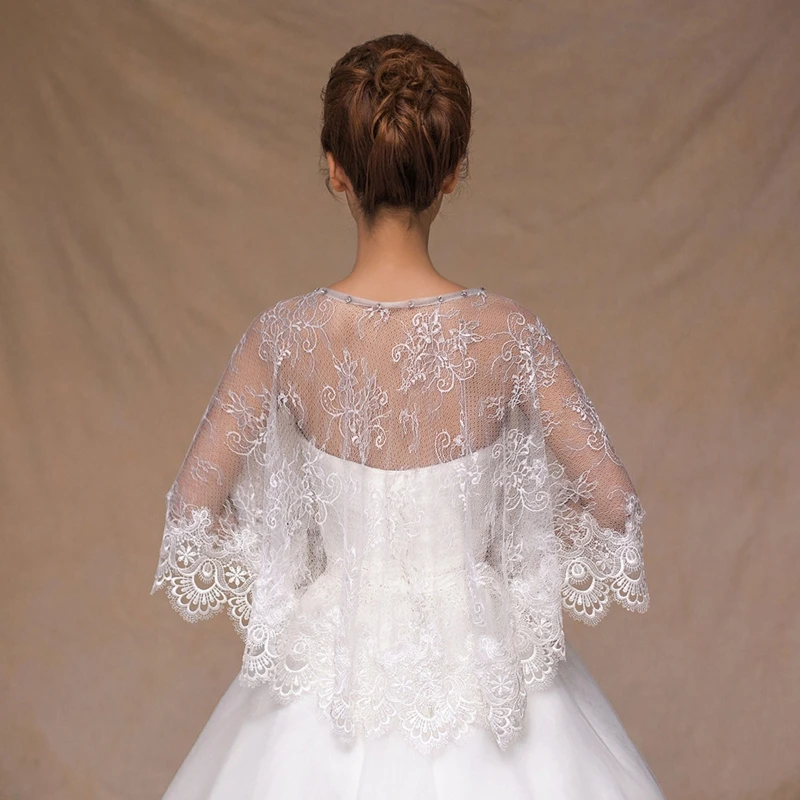 Women Floral Lace Wedding Cape Hollow Out Sheer Shawl Wrap 1920s Rhinestone Bridal Capelet Bolero Shrug Cover Up 
Women Floral Lace Wedding Cape Hollow Out Sheer Shawl Wrap 1920s Rhinestone Bridal Capelet Bolero Shrug Cover Up