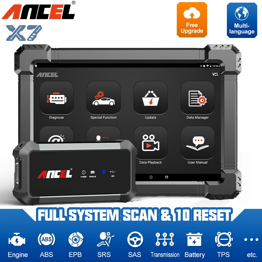 Ancel X7 OBD2 Professional Diagnostic Scanner Full System TPMS Oil DPF EPB IMMO Reset Engine Analyzer OBD 2 Automotive Tools
Ancel X7 OBD2 Professional Diagnostic Scanner Full System TPMS Oil DPF EPB IMMO Reset Engine Analyzer OBD 2 Automotive Tools
