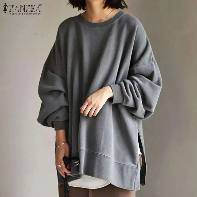 ZANZEA Elegant Autumn Sweatshirt Women Long Sleeve Loose Hoodies Pullover Vintage Casual Split Thin Hooded Streetwear Sweatshirt
ZANZEA Elegant Autumn Sweatshirt Women Long Sleeve Loose Hoodies Pullover Vintage Casual Split Thin Hooded Streetwear Sweatshirt