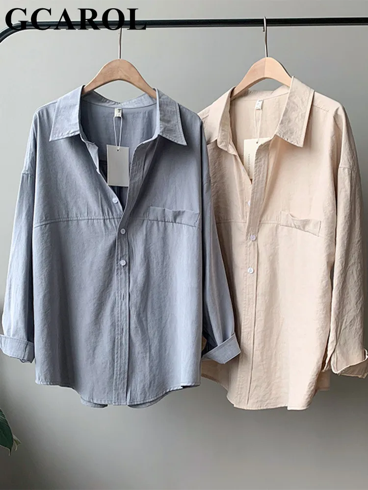 GCAROL Women Boyfriend Style Asymmetric Shirt Single Breasted Cotton Sense Suede Classic Drop Shoulder Top Loose Spring Blouse
GCAROL Women Boyfriend Style Asymmetric Shirt Single Breasted Cotton Sense Suede Classic Drop Shoulder Top Loose Spring Blouse