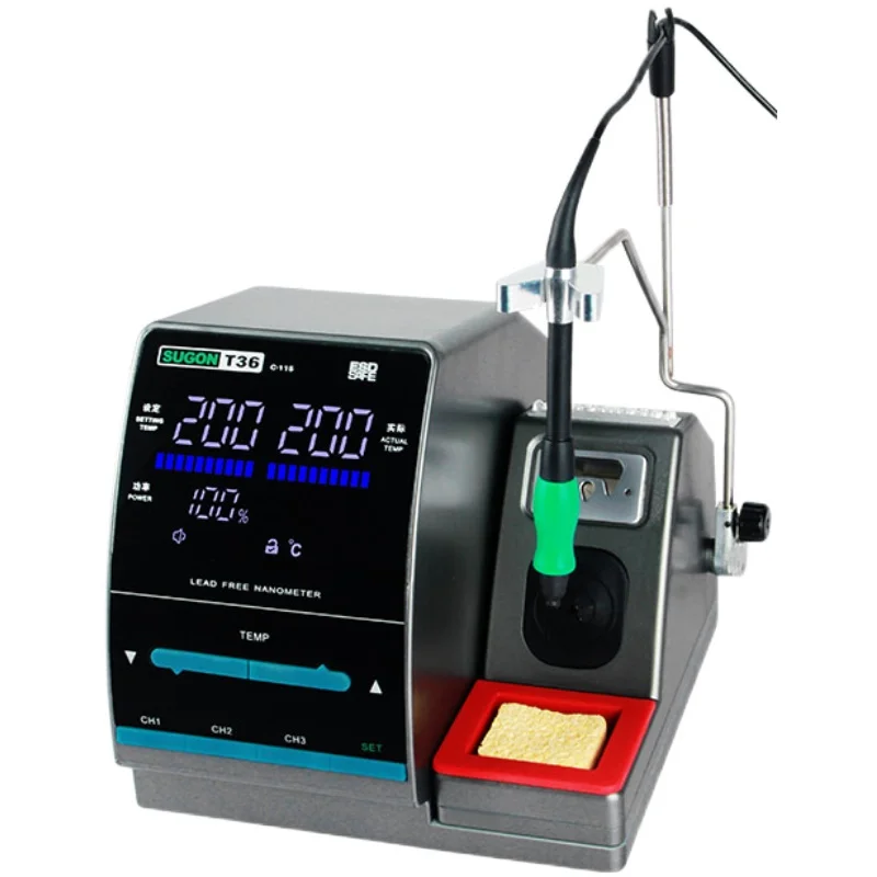 SUGON T36 Nano Soldering Station 1S Rapid Heating With JBC Soldering Tip For Integrated Circuit Component Welding Repair
SUGON T36 Nano Soldering Station 1S Rapid Heating With JBC Soldering Tip For Integrated Circuit Component Welding Repair