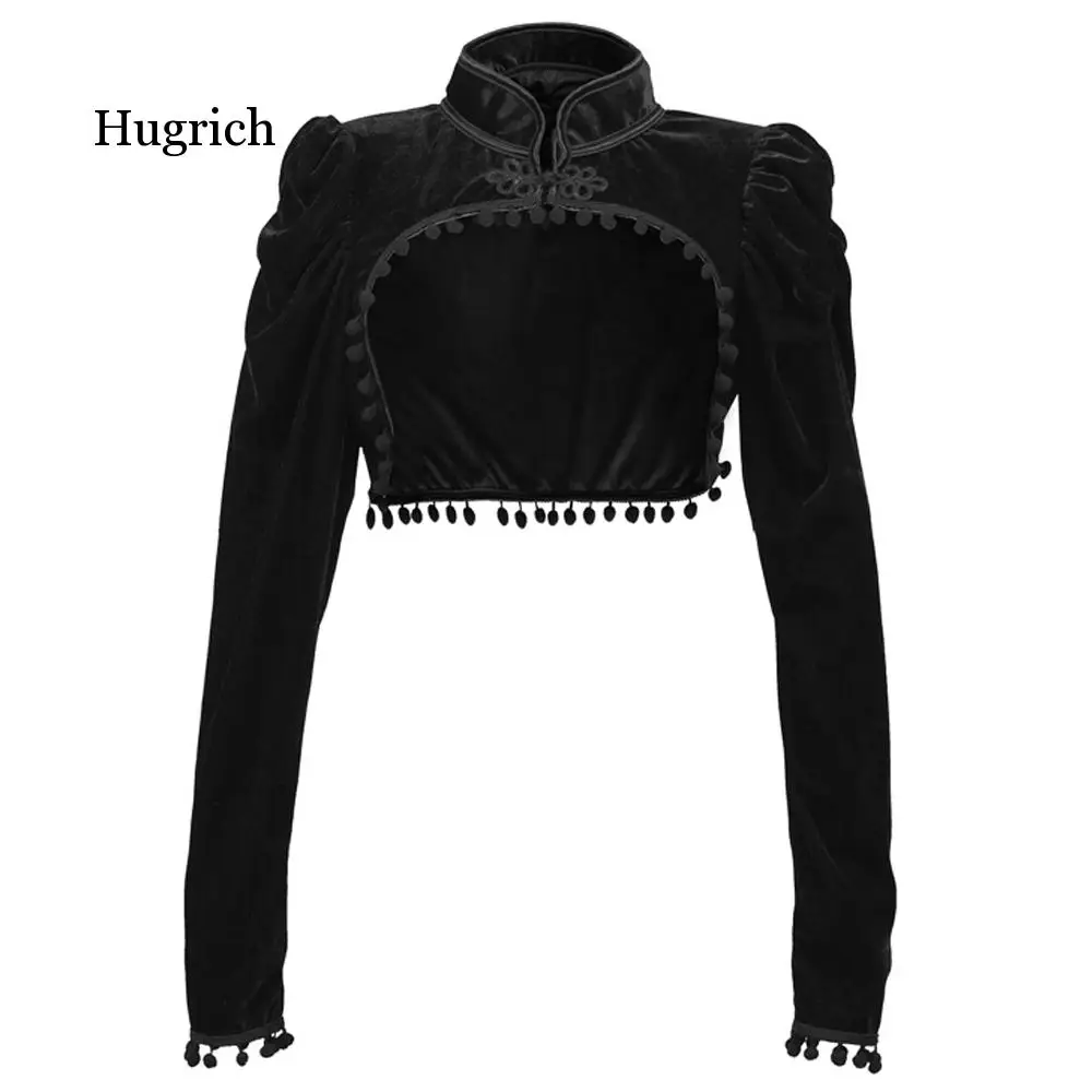 Black Velvet Short Steampunk Crop Jacket Stand Long Sleeve Autumn Women Gothic Bolero Victorian Coat Vintage Corset Accessories
Black Velvet Short Steampunk Crop Jacket Stand Long Sleeve Autumn Women Gothic Bolero Victorian Coat Vintage Corset Accessories