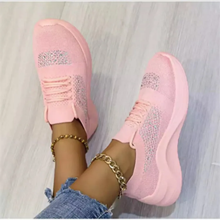 2022 Women Vulcanized Shoes Air Mesh Crystal Lace-Up Solid Flat Casual Female Sneakers Fashion Plus Size Ladies Footwear 
2022 Women Vulcanized Shoes Air Mesh Crystal Lace-Up Solid Flat Casual Female Sneakers Fashion Plus Size Ladies Footwear