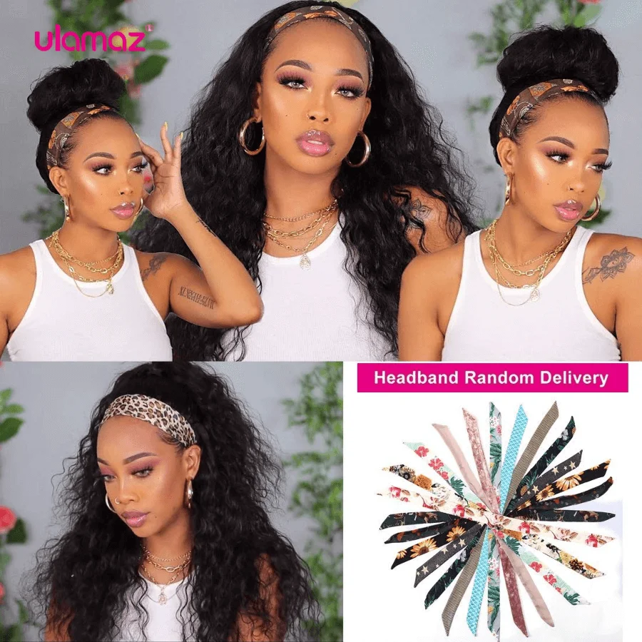 Water Wave Human Hair Wig Headband Wig Curly Human Hair For Women 100% Human HairNo Glue No Sew In
Water Wave Human Hair Wig Headband Wig Curly Human Hair For Women 100% Human HairNo Glue No Sew In