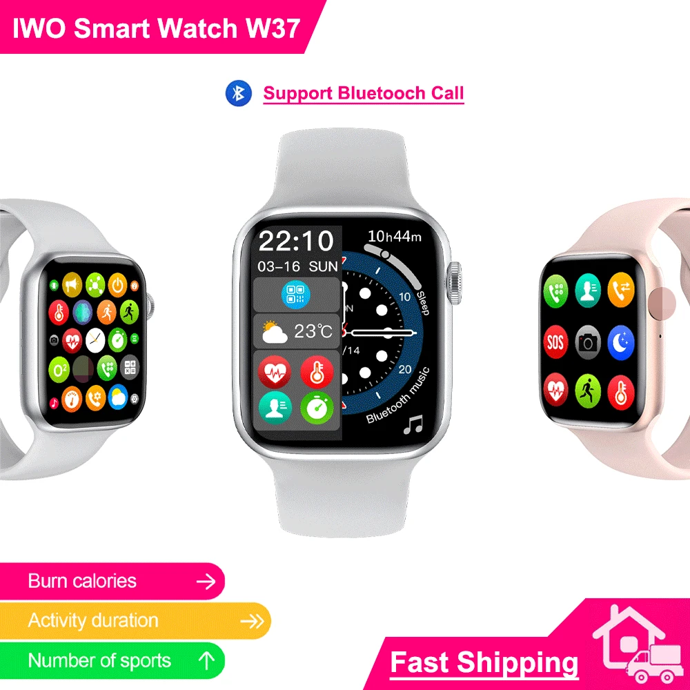 Оригинальные Смарт-часы IWO W37, Смарт-часы с поддержкой bluetooth, пульсометром, водонепроницаемые IP68 часы для Android и IOS
Оригинальные Смарт-часы IWO W37, Смарт-часы с поддержкой bluetooth, пульсометром, водонепроницаемые IP68 часы для Android и IOS