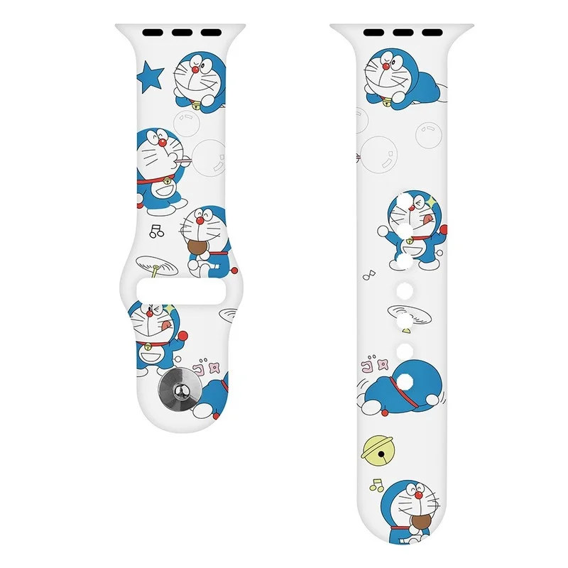 Ремешок Doraemon для Apple Watch браслет IWatch 1 2 3 4 5 6 SE 38 40 42 44 мм аниме силикагелевый Iwatch