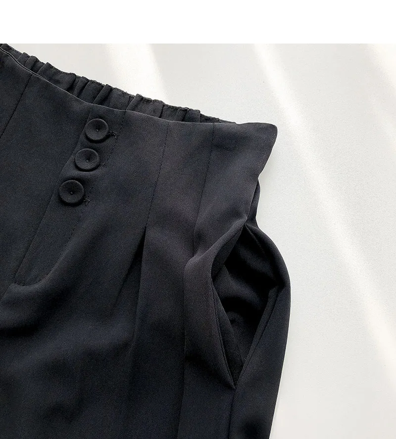 Fashion casual trousers women's new spring and summer Korean of the thin black high-waisted wide-leg pants
Fashion casual trousers women's new spring and summer Korean of the thin black high-waisted wide-leg pants