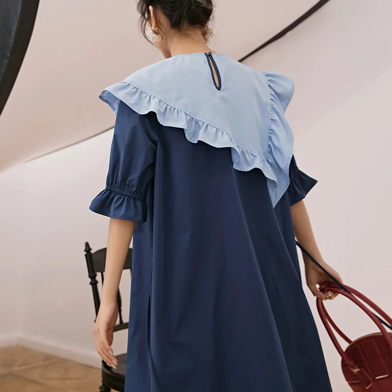 XIZIHUPAN Hit Color Patchwork Ruffle Dress For Women O Neck Puff Short Sleeve Loose Waist Midi Dresses Female 2021 Fashion Style
XIZIHUPAN Hit Color Patchwork Ruffle Dress For Women O Neck Puff Short Sleeve Loose Waist Midi Dresses Female 2021 Fashion Style