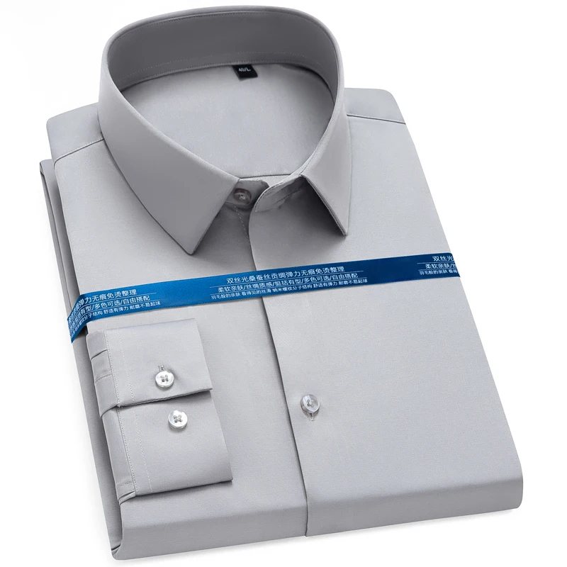 Men's Classic Dress Shirt Long Sleeve Stretchy Silky Non-iron Pocketless Office Wrinkle Casual Shirts Men Button Down Shirt
Men's Classic Dress Shirt Long Sleeve Stretchy Silky Non-iron Pocketless Office Wrinkle Casual Shirts Men Button Down Shirt