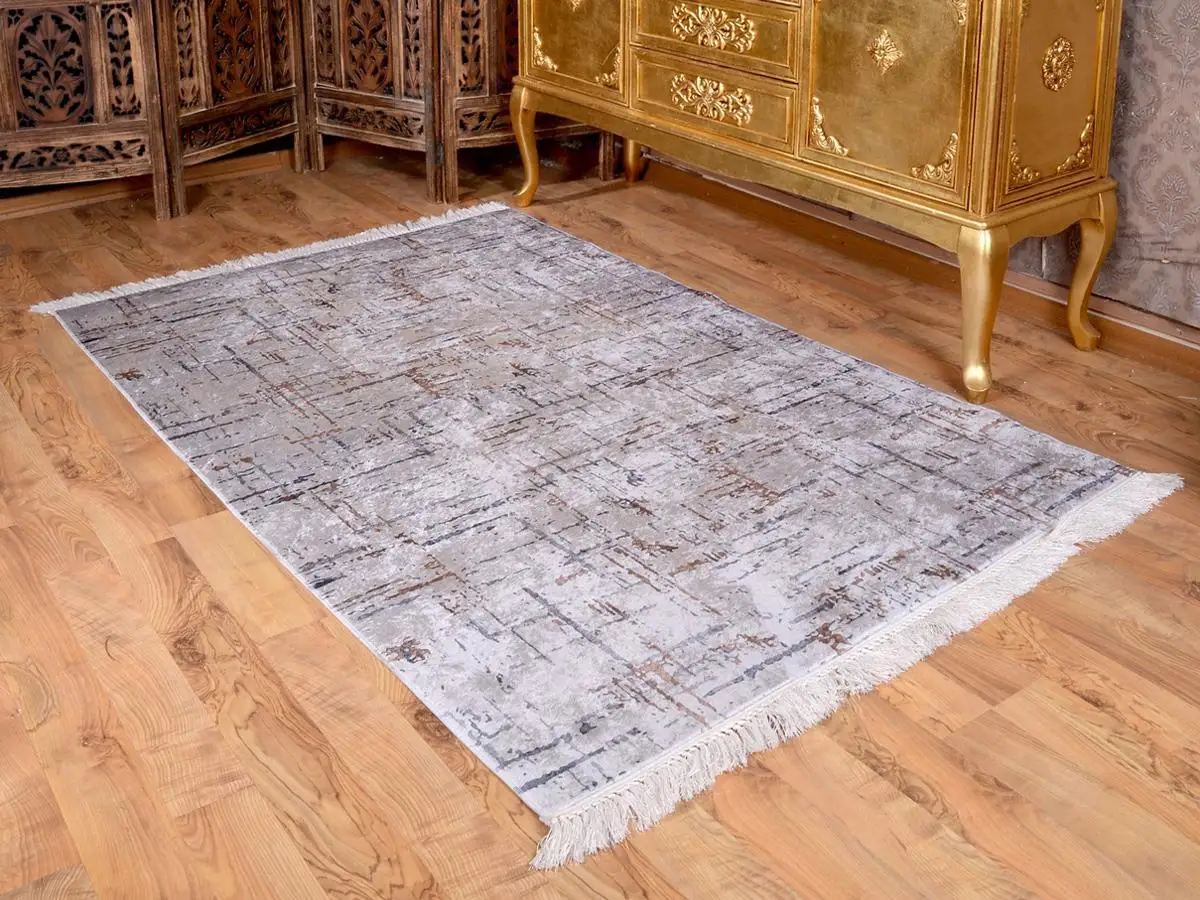 Latex Anti-Slip Soles Digital Print Velvet Carpet Desire Gray 150x220 Cm