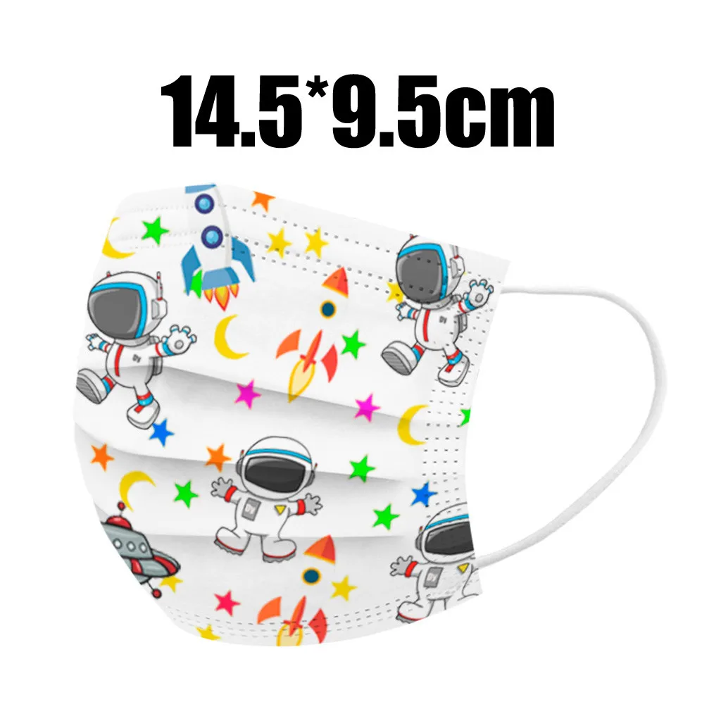 Child Mask Cute Astronaut Cartoon Print Disposable Face Mask Industrial 3 Ply Breathable Protective Kids Mask Masque Enfant 50PC 
Child Mask Cute Astronaut Cartoon Print Disposable Face Mask Industrial 3 Ply Breathable Protective Kids Mask Masque Enfant 50PC