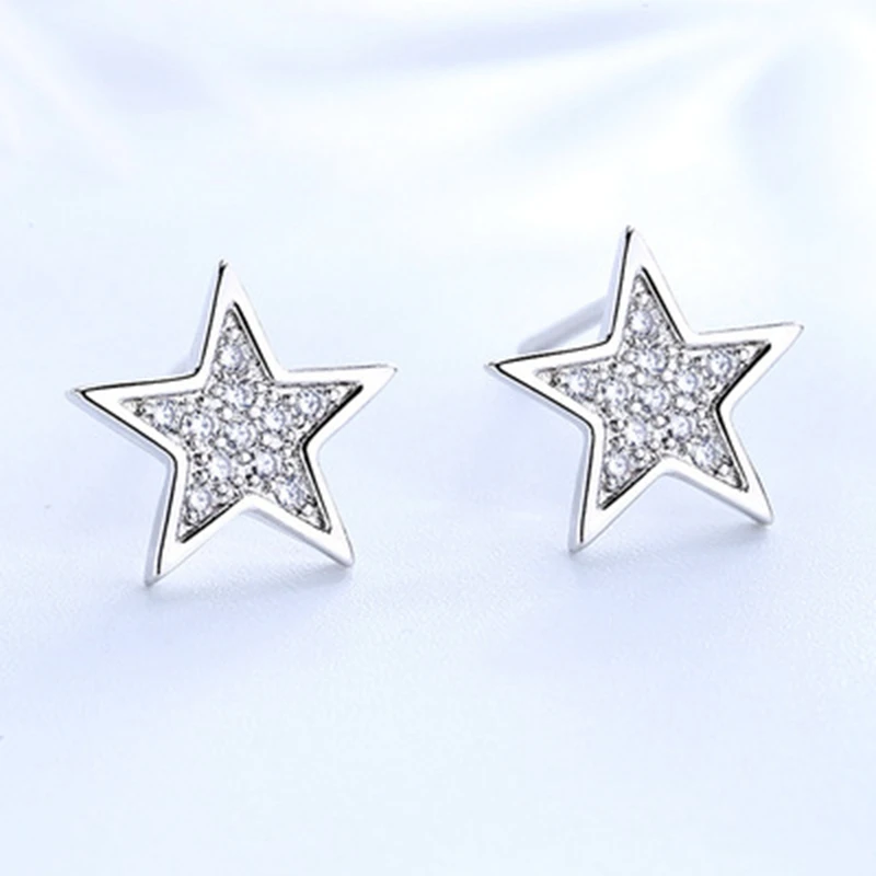 Pentagram Studs Earrings Zircon Simple Elegant Girls Earrings Jewlery Gift for Valentine's Day Birthday
Pentagram Studs Earrings Zircon Simple Elegant Girls Earrings Jewlery Gift for Valentine's Day Birthday