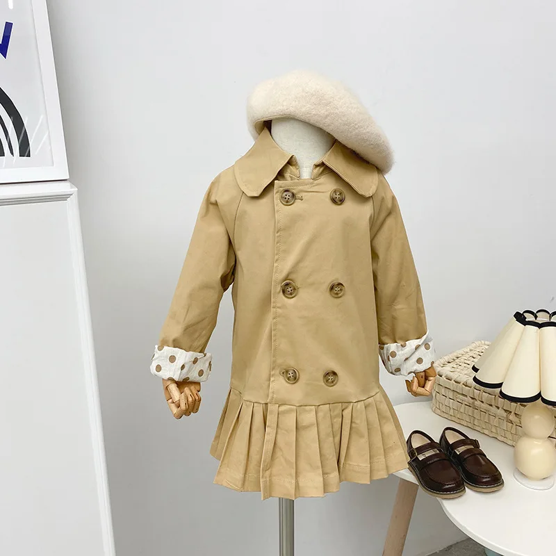2 3 4 5 6 Years Toddler Girl Trench Coat Korean Style Lapel Double Breasted Pleated Khaki Windbreaker for Girl Child Jacket 2020
2 3 4 5 6 Years Toddler Girl Trench Coat Korean Style Lapel Double Breasted Pleated Khaki Windbreaker for Girl Child Jacket 2020
