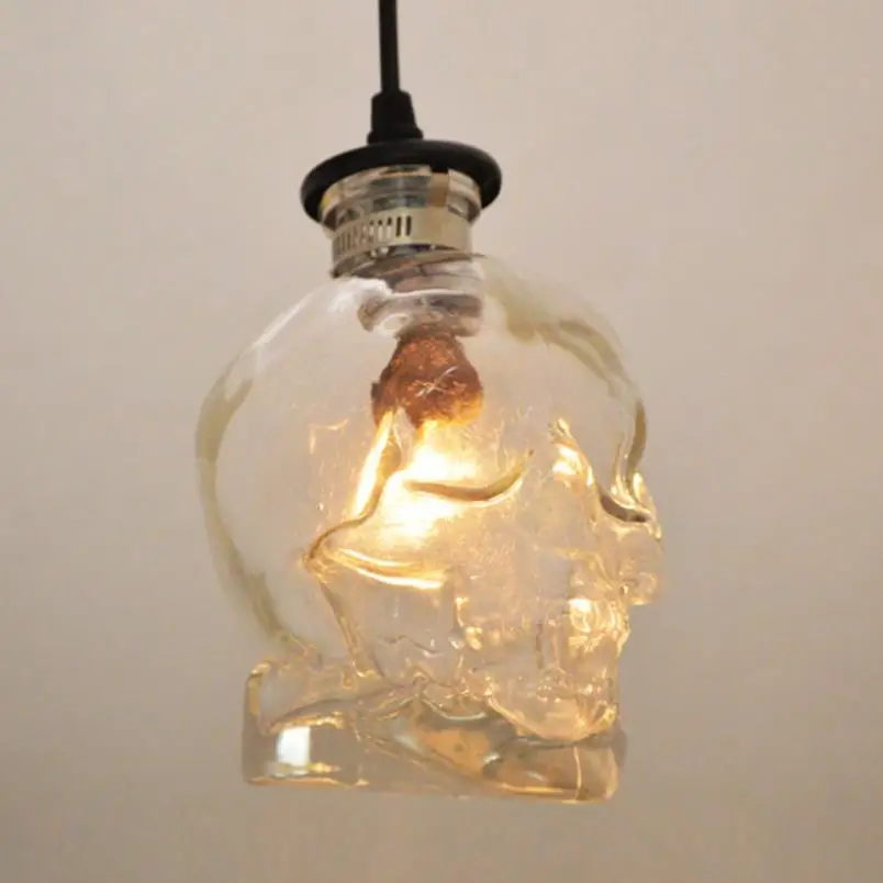 Led vintage Skull head glass pendant light hanging pendant lamps for art decoration edison pendant lights E14 bulb wholesale 
Led vintage Skull head glass pendant light hanging pendant lamps for art decoration edison pendant lights E14 bulb wholesale