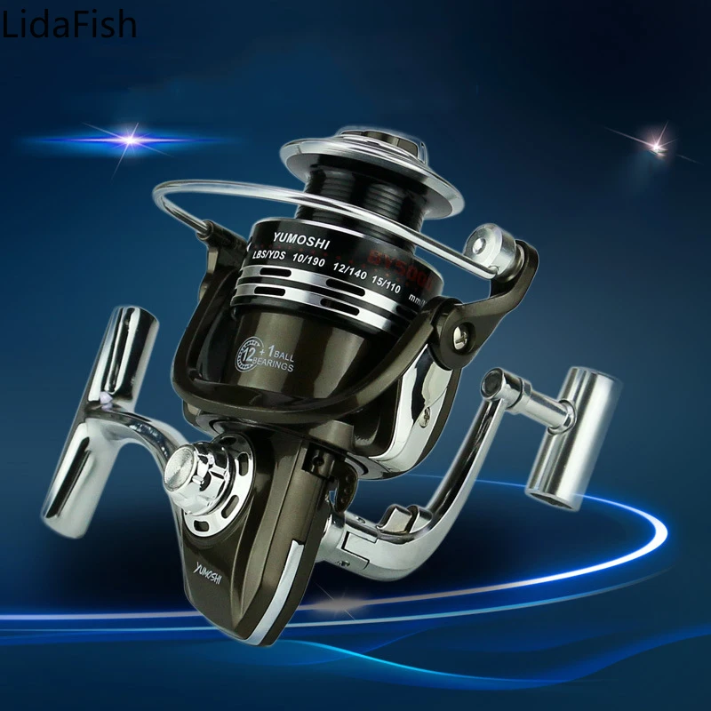 

LidaFish 5.5:1 Aluminium Spool Fishing Reel 1000-7000 Series 12+1 BB Spinning Reel Carp Fishing Tackles