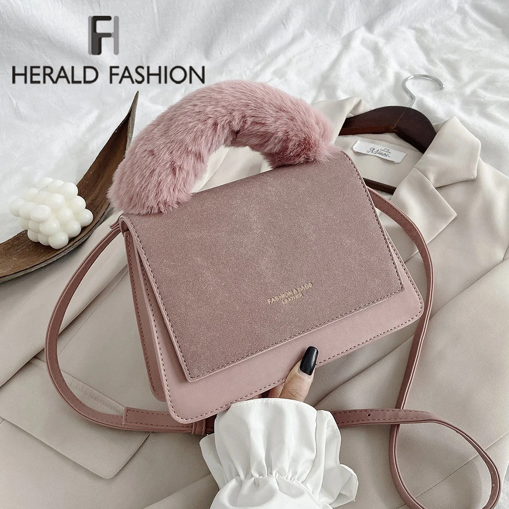 Fur Handle Women Top-Handle Bag Fashion Suede Flap Female Shoulder Bag Vintage Lady Messenger Crsoobdoy Bag Winter PU Leather
Fur Handle Women Top-Handle Bag Fashion Suede Flap Female Shoulder Bag Vintage Lady Messenger Crsoobdoy Bag Winter PU Leather