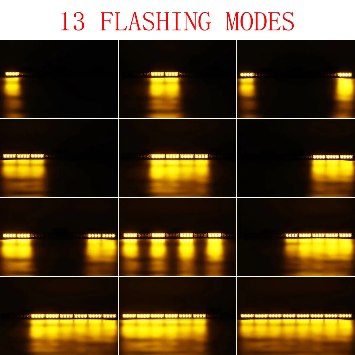 35 inch Car Roof Windshield Emergency Hazard Warning Flash Strobe Light Bar with Mounting Brackets 32 Amber LED 13-Flashing Mode
35 inch Car Roof Windshield Emergency Hazard Warning Flash Strobe Light Bar with Mounting Brackets 32 Amber LED 13-Flashing Mode