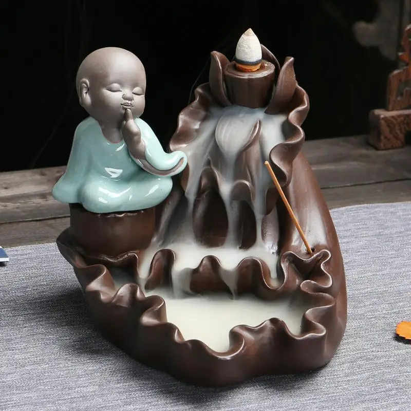 Lovely Monk Smoke Waterfall Backflow Incense Burner Ceramic Incense Sticks Holder With 20 Cones Mountain Shape Porcelain Censer
Lovely Monk Smoke Waterfall Backflow Incense Burner Ceramic Incense Sticks Holder With 20 Cones Mountain Shape Porcelain Censer