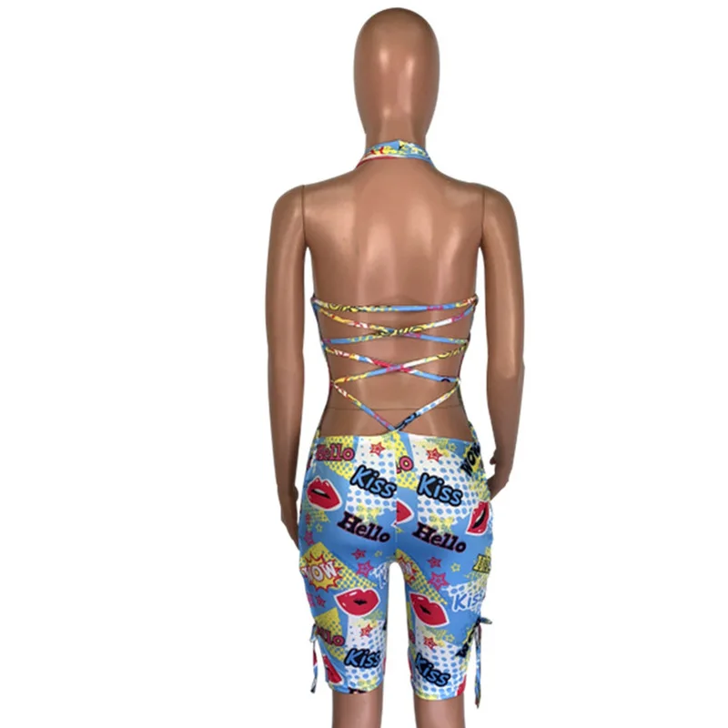 Letter Mouth Lip Print Sexy Beach Playsuit Women Deep V Neck Side Cut Out Short Romper Summer Cross Backless One Piece Overalls
Letter Mouth Lip Print Sexy Beach Playsuit Women Deep V Neck Side Cut Out Short Romper Summer Cross Backless One Piece Overalls