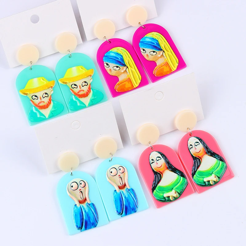 Donarsei Funny Portrait Earrings For Women Personality Cartoon Mona Lisa Girl With Pearl Earrings Drop Earrings Novelty Jewelry
Donarsei Funny Portrait Earrings For Women Personality Cartoon Mona Lisa Girl With Pearl Earrings Drop Earrings Novelty Jewelry