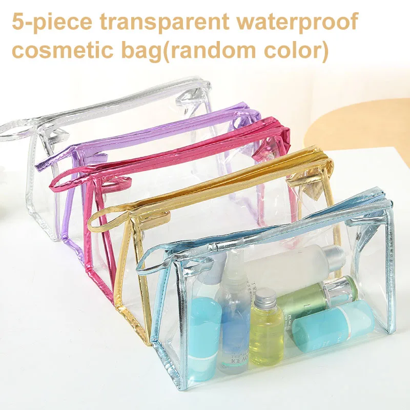 5pcs Transparent Waterproof Cosmetic Bag Pvc Zippered Wash Toiletry Make Up Cases Outdoor Girl Makeup Bags For Travel Pouch
5pcs Transparent Waterproof Cosmetic Bag Pvc Zippered Wash Toiletry Make Up Cases Outdoor Girl Makeup Bags For Travel Pouch