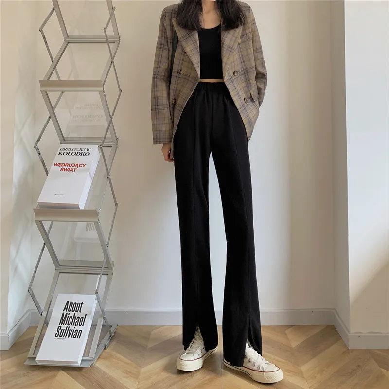 5438 2021 new Korean version high-waisted thin chic hem slit design wide-leg casual Pants
5438 2021 new Korean version high-waisted thin chic hem slit design wide-leg casual Pants