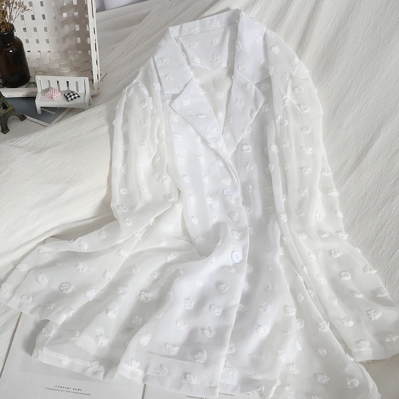 All-match Thin Section See-through Mid-length Shirt Summer Dress Was Thin Cardigan Jacket Jacket Women
All-match Thin Section See-through Mid-length Shirt Summer Dress Was Thin Cardigan Jacket Jacket Women