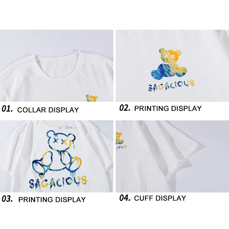 TFETTERS Young Fashion Couple Oversized T Shirt Men Casual Cotton Loose Bear Print Tshirt Male O-Neck Short Sleeve Men Clothing
TFETTERS Young Fashion Couple Oversized T Shirt Men Casual Cotton Loose Bear Print Tshirt Male O-Neck Short Sleeve Men Clothing