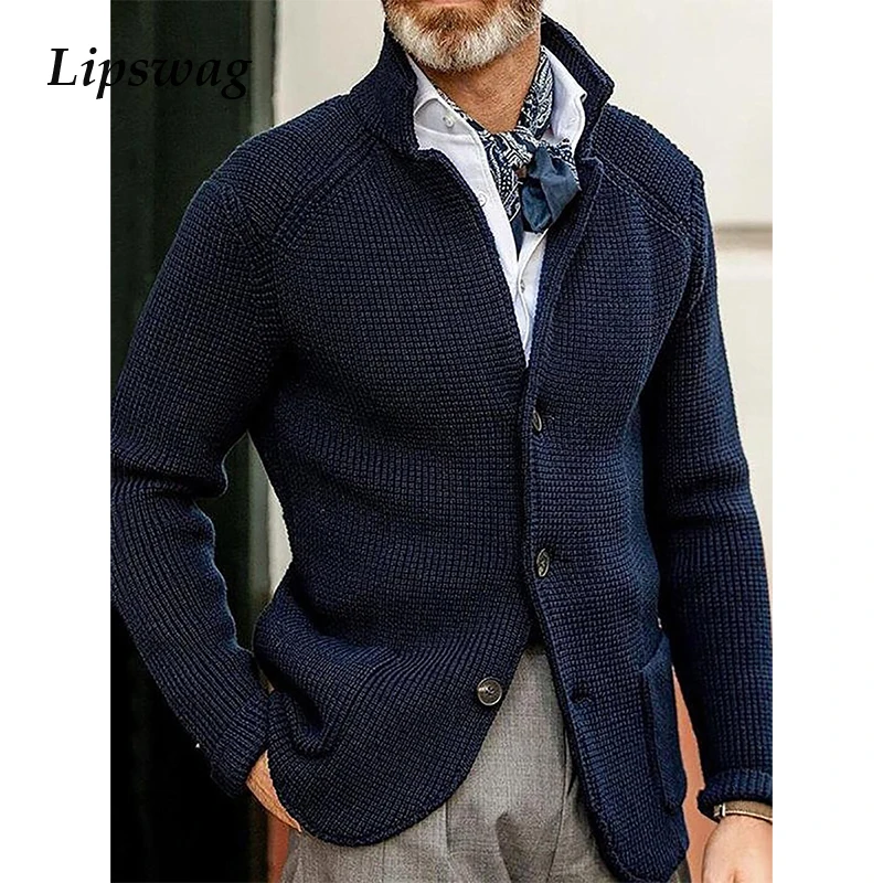 Fashion Solid Mens Knitted Outerwear 2021 Winter Warm Long Sleeve Casual Cardigan Coats Men Vintage Buttoned Stand Collar Jacket
Fashion Solid Mens Knitted Outerwear 2021 Winter Warm Long Sleeve Casual Cardigan Coats Men Vintage Buttoned Stand Collar Jacket