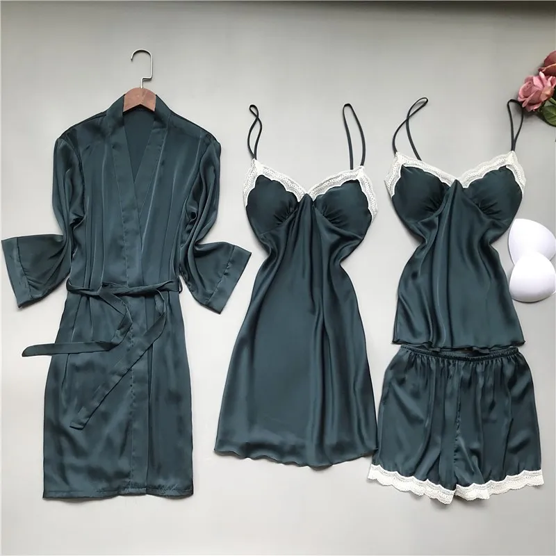 2020 Summer Pijama Mujer Sexy Lace Lingerie Female Pyjama Satin Homewear Nightwear Silk Pajamas For Women Sleepwear Suit
2020 Summer Pijama Mujer Sexy Lace Lingerie Female Pyjama Satin Homewear Nightwear Silk Pajamas For Women Sleepwear Suit