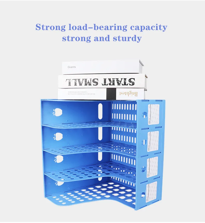 

File rack A4 plastic thickened office student desktop file storage rack quadruple large capacity data rack