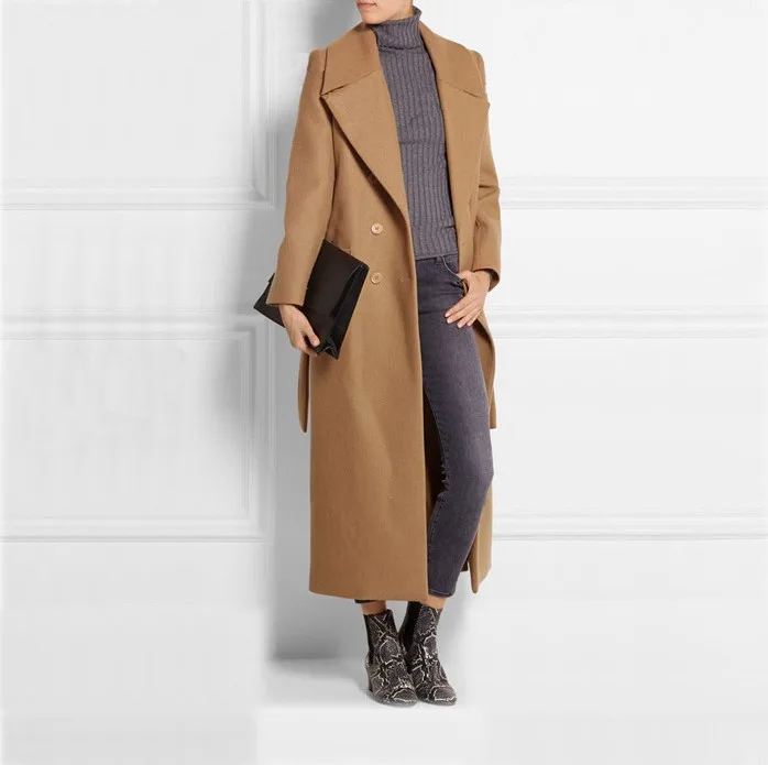 New Women's Ultra Long Autumn Winter Wool Coats Camel Woolen Outwear Double Breasted Woolen Trench Coats Long Overcoat Plus Size
New Women's Ultra Long Autumn Winter Wool Coats Camel Woolen Outwear Double Breasted Woolen Trench Coats Long Overcoat Plus Size