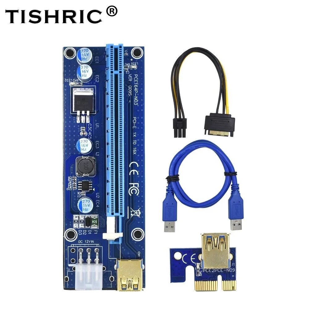 TISHRIC Newest VER009S Riser Card USB 3.0 Riser Cable Pci-e 16x Riser For Video Card Extender SATA To 6Pin Mining Power
TISHRIC Newest VER009S Riser Card USB 3.0 Riser Cable Pci-e 16x Riser For Video Card Extender SATA To 6Pin Mining Power