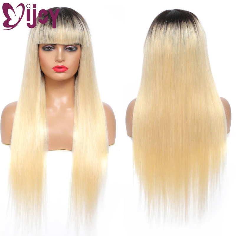 1B 613 Blonde Brazilian Straight Human Hiar Wigs With Bangs IJOY Full Machine Made Wig For Women Brazilian Remy Human Hair Wig
1B 613 Blonde Brazilian Straight Human Hiar Wigs With Bangs IJOY Full Machine Made Wig For Women Brazilian Remy Human Hair Wig