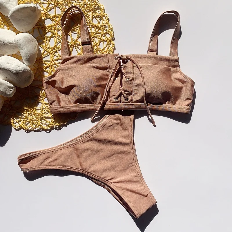 New Apricot Solid Color Bikini Straps Ladies Swimsuit Split Swimwear European American Fashion Sexy Bikini Beach Wear Dropship
New Apricot Solid Color Bikini Straps Ladies Swimsuit Split Swimwear European American Fashion Sexy Bikini Beach Wear Dropship