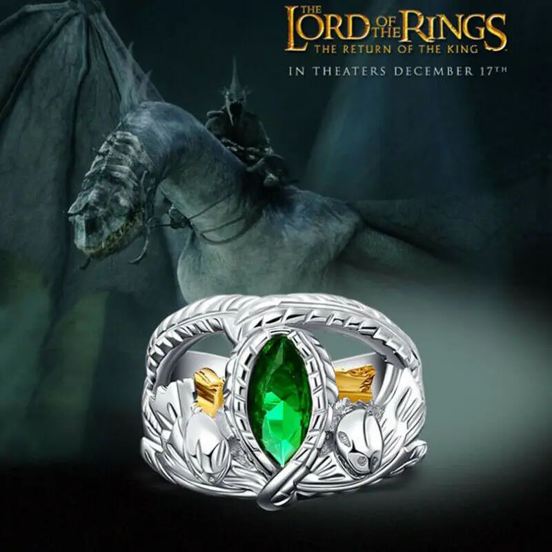 Кольцо LOTR Aragorn II Barahir со змеей, ювелирное изделие для косплея, модное кольцо на палец в стиле панк-рок для мужчин, подарки на день рождения и Ро...
Кольцо LOTR Aragorn II Barahir со змеей, ювелирное изделие для косплея, модное кольцо на палец в стиле панк-рок для мужчин, подарки на день рождения и Ро...