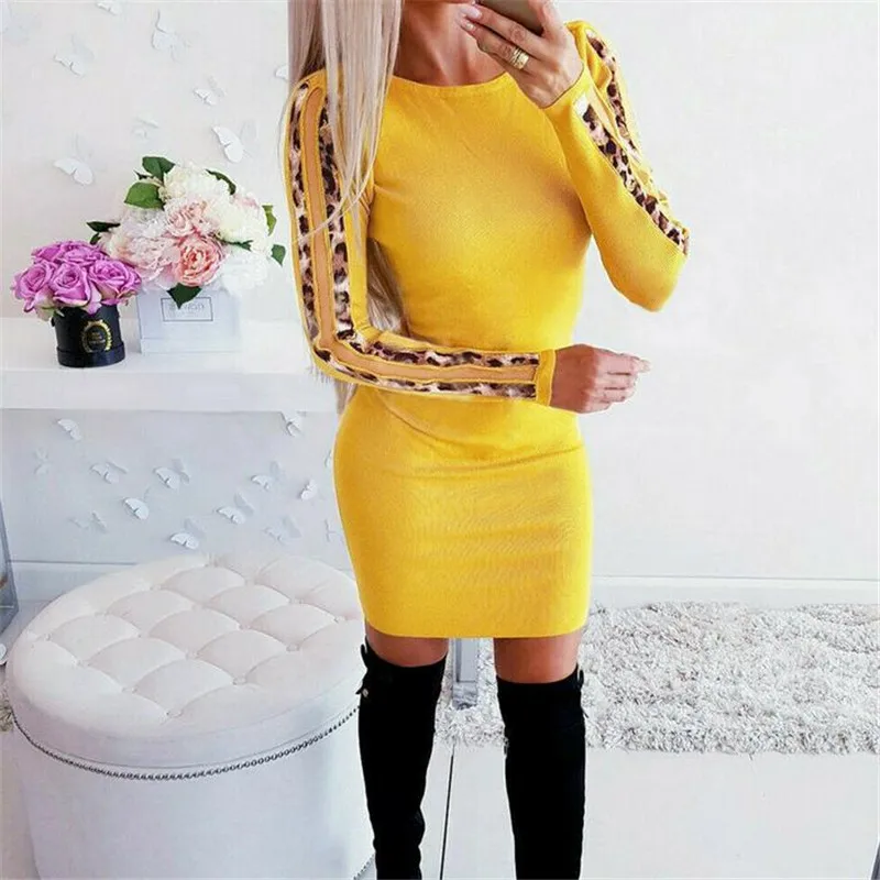 Womens Long Sleeve Bodycon Mini Dress 2020 New Autumn Spring Casual Round Neck Slim Fit Party Dresses Stretch Package Hip Dress
Womens Long Sleeve Bodycon Mini Dress 2020 New Autumn Spring Casual Round Neck Slim Fit Party Dresses Stretch Package Hip Dress