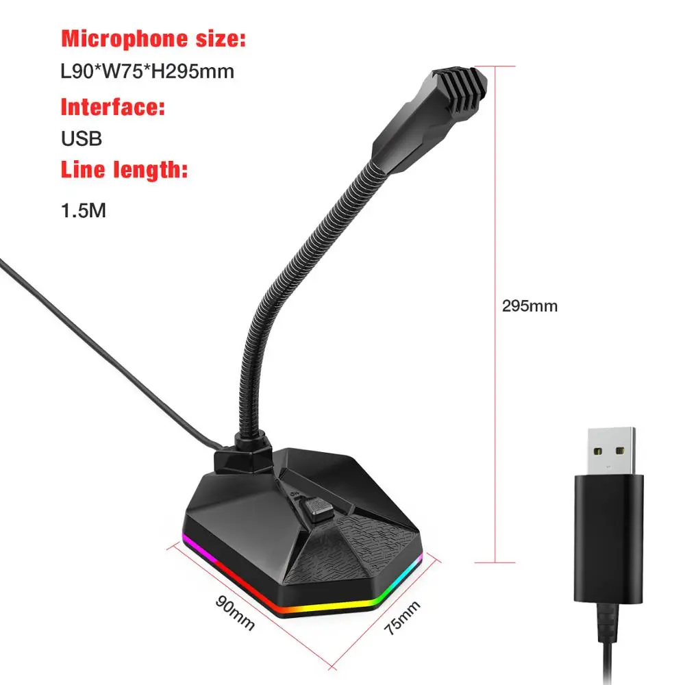 USB компьютерный микрофон подключи и работай Настольный многонаправленный