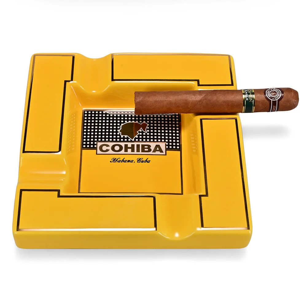 COHIBA Ceramic Cigar Ashtray Square Cigarette Ashtrays 4 Holder 1 Ash Slot Table Cigar Ash Tray Large Ashtray For Home With Box
COHIBA Ceramic Cigar Ashtray Square Cigarette Ashtrays 4 Holder 1 Ash Slot Table Cigar Ash Tray Large Ashtray For Home With Box