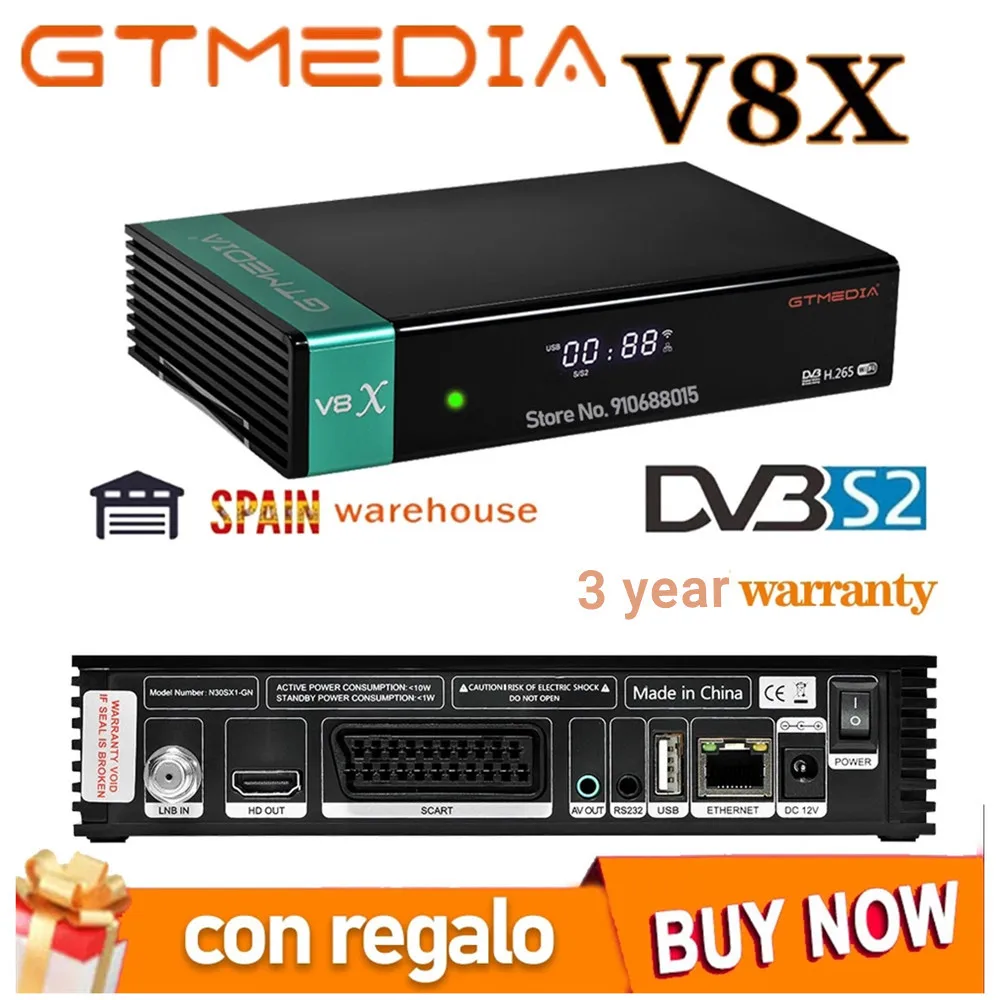 GTMEDIA V8X Satellite TV Receiver H.265 DVB-S/S2/S2X Built-in Wifi CA Slot Scart Set Top Box GT MEDIA V7S 2X Support usb wifi
GTMEDIA V8X Satellite TV Receiver H.265 DVB-S/S2/S2X Built-in Wifi CA Slot Scart Set Top Box GT MEDIA V7S 2X Support usb wifi