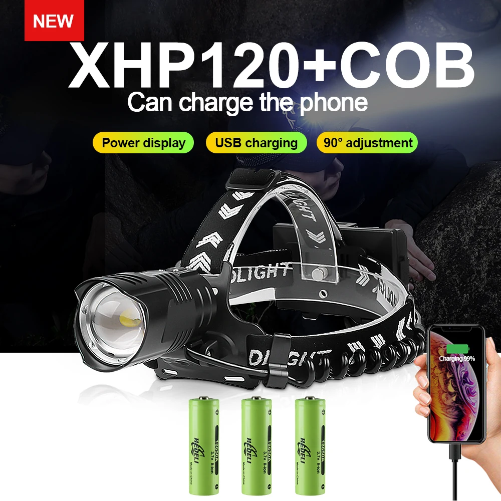 Most Powerful XHP120 Led Headlamp Flashlight USB Rechargeable Frontal led Head Lamp 18650 Head Torch Waterproof Fishing Light
Most Powerful XHP120 Led Headlamp Flashlight USB Rechargeable Frontal led Head Lamp 18650 Head Torch Waterproof Fishing Light