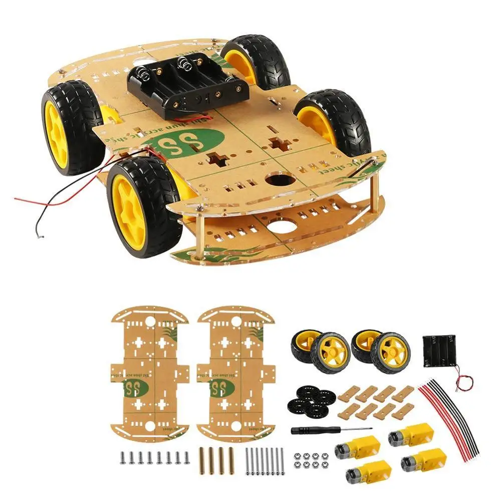 DIY Robot Smart Car Chassis Kit with Speed Encoder Wheels and Battery Box 4 Wheels
DIY Robot Smart Car Chassis Kit with Speed Encoder Wheels and Battery Box 4 Wheels