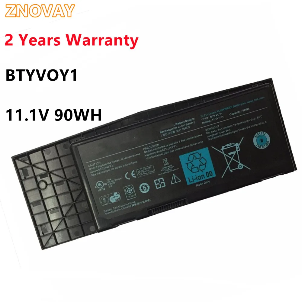 

ZNOVAY New BTYVOY1 Laptop Battery for Dell Alienware M17x R3 R4 TYPE C0C5M 318-0397 BTYVOY1 11.1V 90Wh
