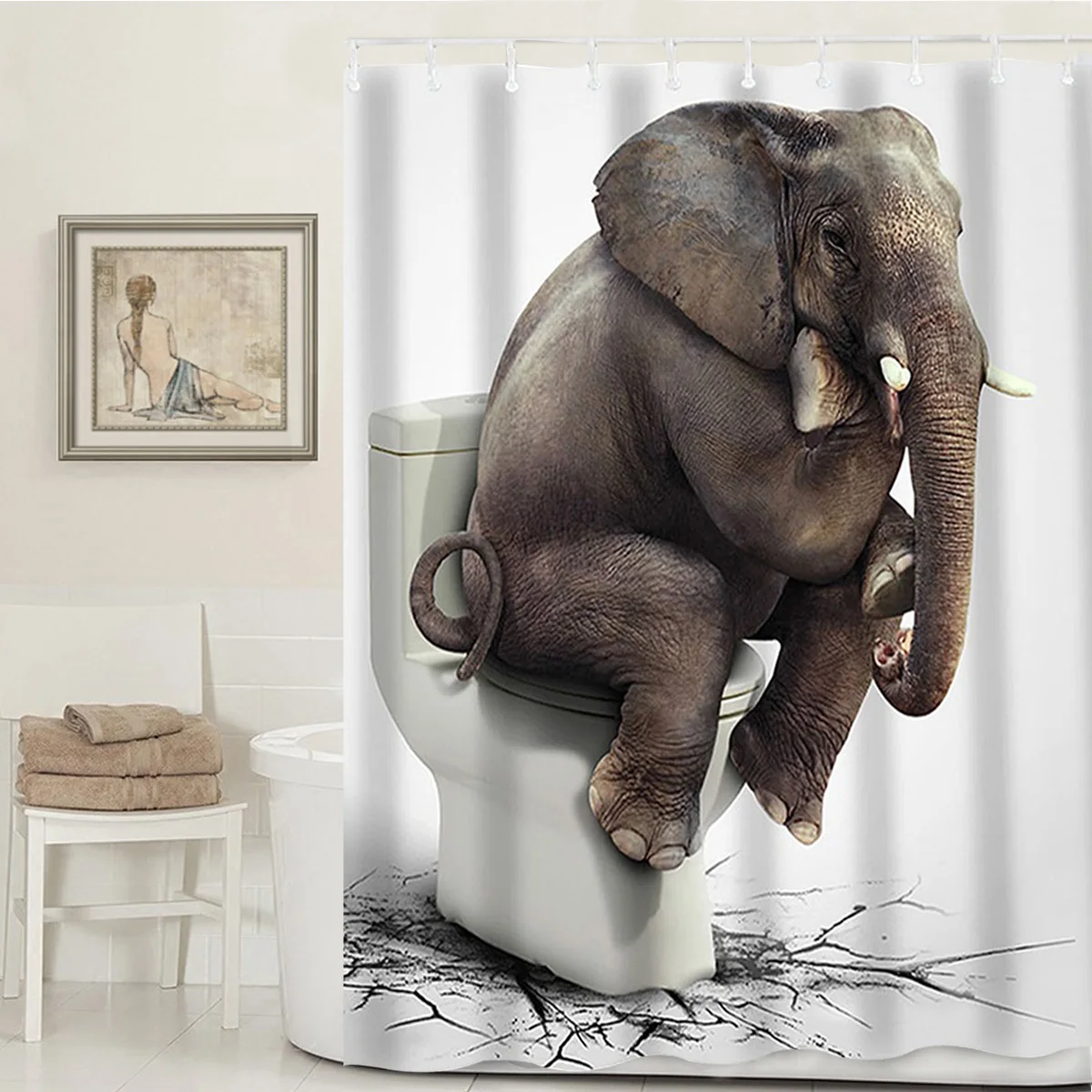 3D Elephant Waterproof Bathroom Shower Curtain Set Flannel Soft Anti-slip Pedestal Rug Toilet Seat Cover Bath Mat Floor Carpet
3D Elephant Waterproof Bathroom Shower Curtain Set Flannel Soft Anti-slip Pedestal Rug Toilet Seat Cover Bath Mat Floor Carpet