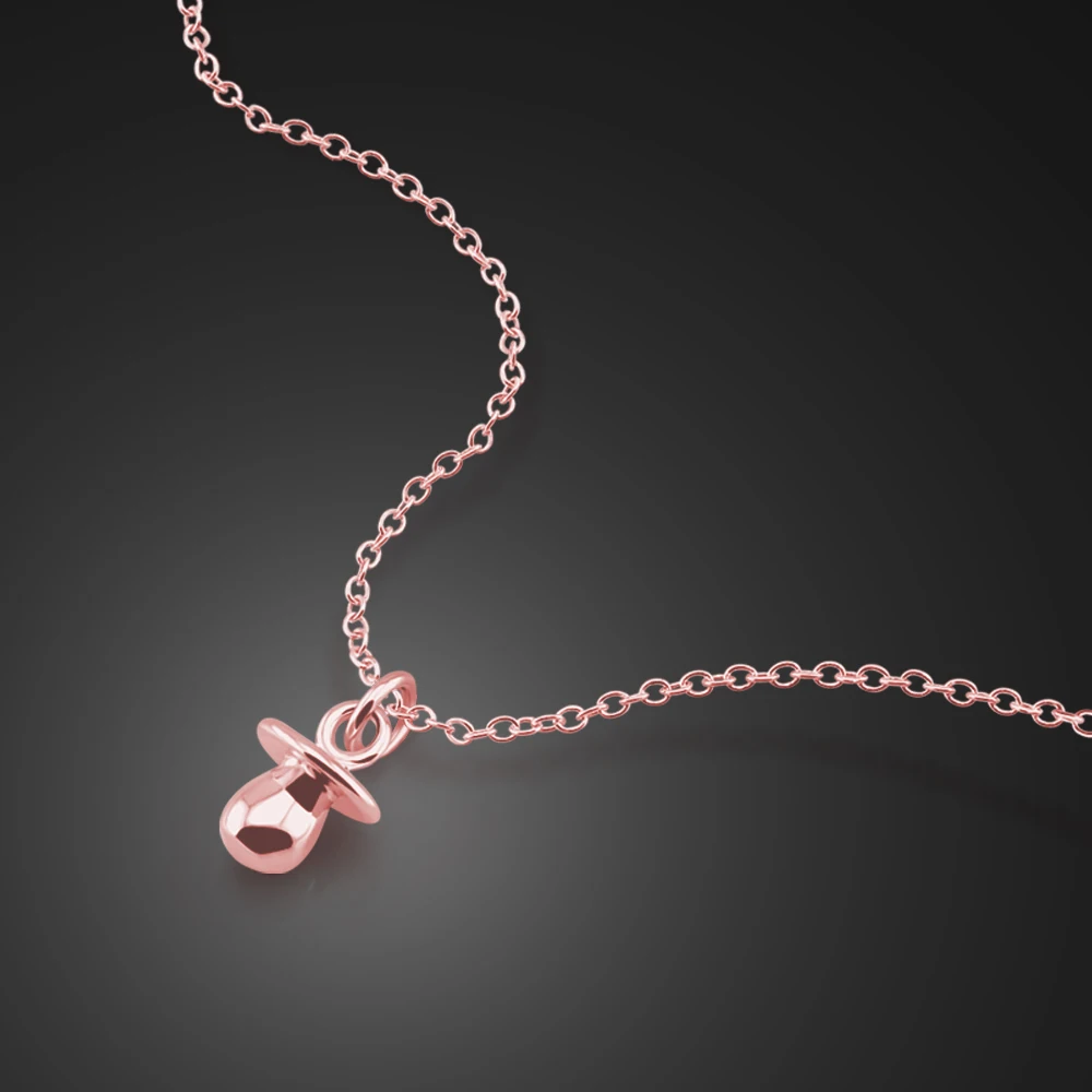 Wholesale 100% 925 Sterling Silver woman Chocker Personality Pacifier Pendant Rose Gold Necklace Girl Fashion Jewelry Gift
Wholesale 100% 925 Sterling Silver woman Chocker Personality Pacifier Pendant Rose Gold Necklace Girl Fashion Jewelry Gift