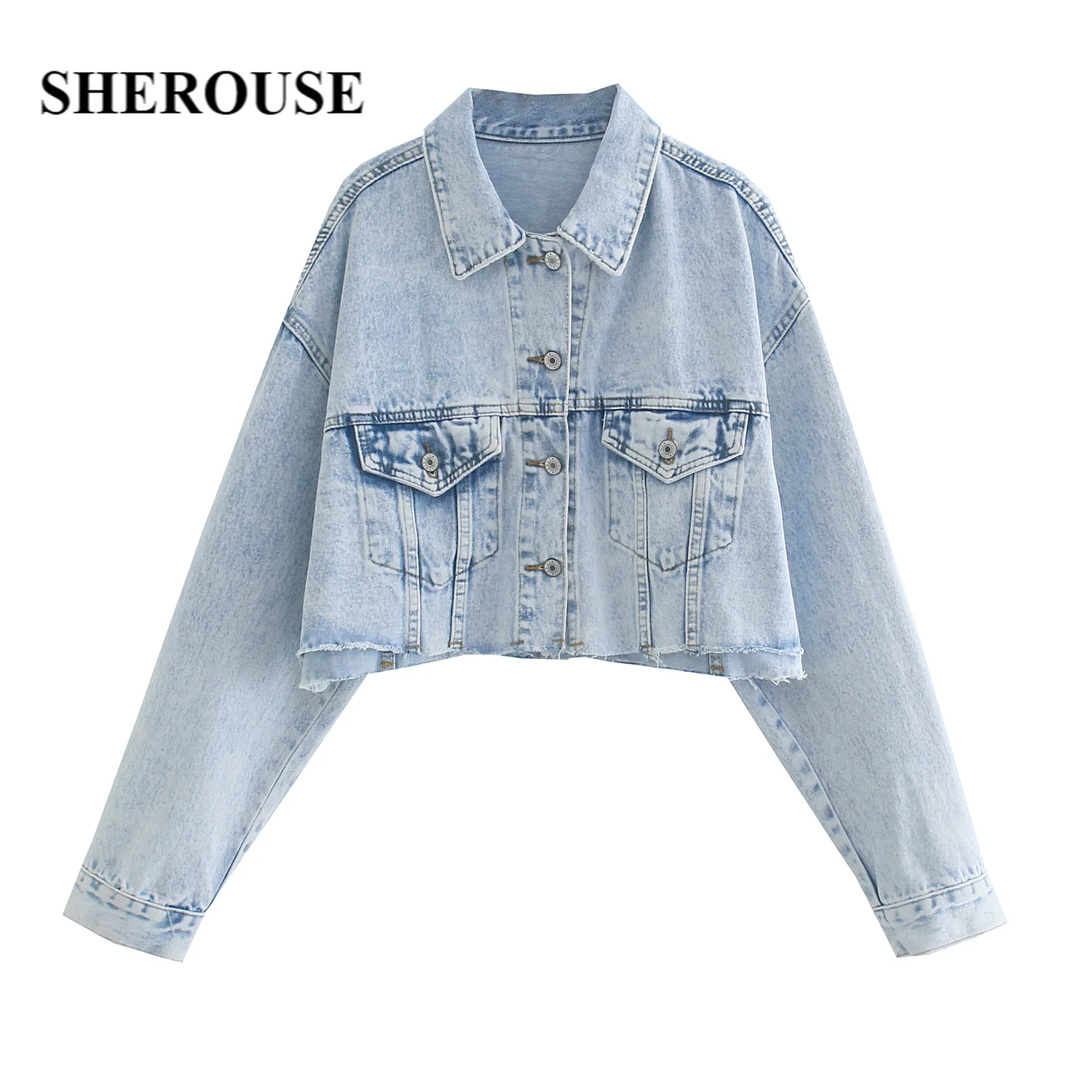 2021 Women Fashion With Pockets Denim Solid Single Breasted Cropped Jacket Lapel Neck Vintage Long Sleeve Female Coats Chic Tops
2021 Women Fashion With Pockets Denim Solid Single Breasted Cropped Jacket Lapel Neck Vintage Long Sleeve Female Coats Chic Tops