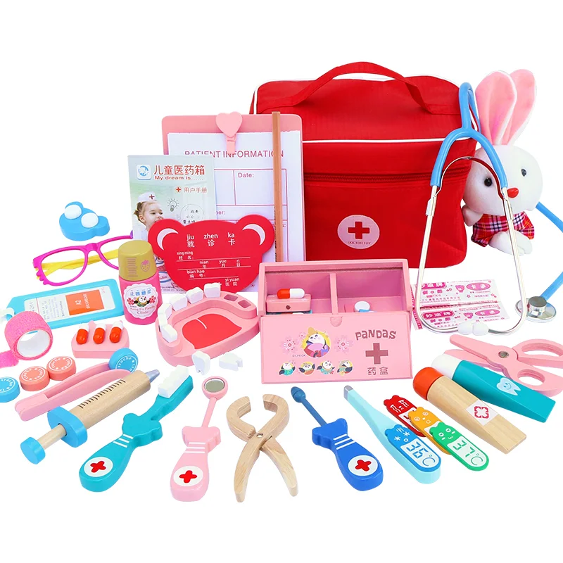 Toys for Children Girl Boy Kids Pretend Play Wood Doctor Toys Red Medical Kit Dentist Medicine Box Sets Cloth Bag Packing Games
Toys for Children Girl Boy Kids Pretend Play Wood Doctor Toys Red Medical Kit Dentist Medicine Box Sets Cloth Bag Packing Games