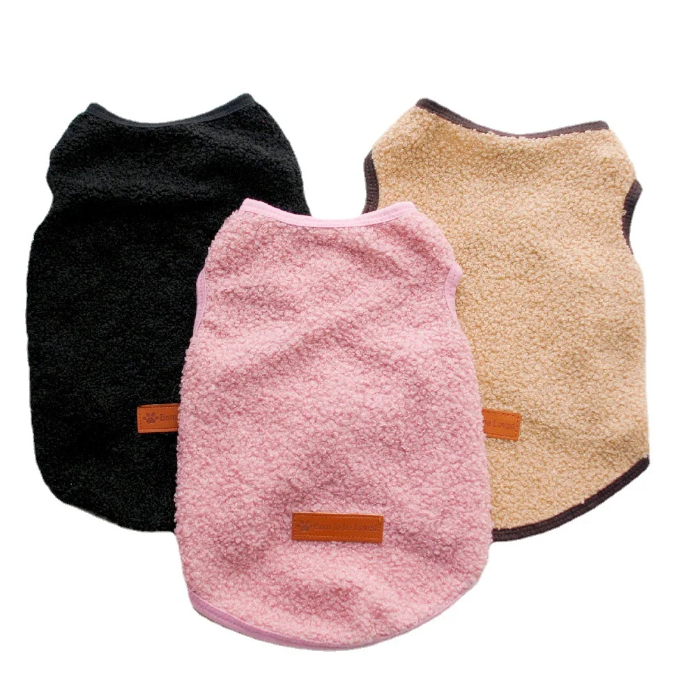 Cute Fleece Pet Clothes Solid Color Warm Dog T-shirt Sweater Autumn Winter Thick Cat Vest For Small Medium Dogs Sleeve Dog Vest 
Cute Fleece Pet Clothes Solid Color Warm Dog T-shirt Sweater Autumn Winter Thick Cat Vest For Small Medium Dogs Sleeve Dog Vest