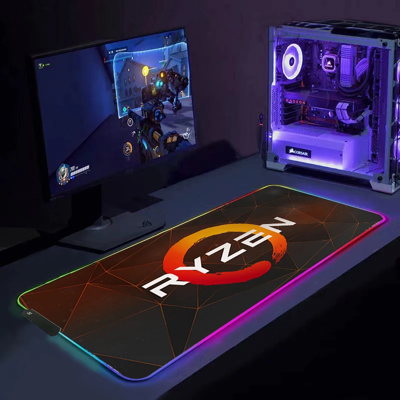 RYZEN logo RGB gaming accessories Mouse Pad Oversize Glowing Led Extended Mousepad Non-Slip Rubber Computer Keyboard Desk Mat
RYZEN logo RGB gaming accessories Mouse Pad Oversize Glowing Led Extended Mousepad Non-Slip Rubber Computer Keyboard Desk Mat